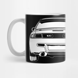 White Nissan Silvia S14 Back View Sketch Art Mug